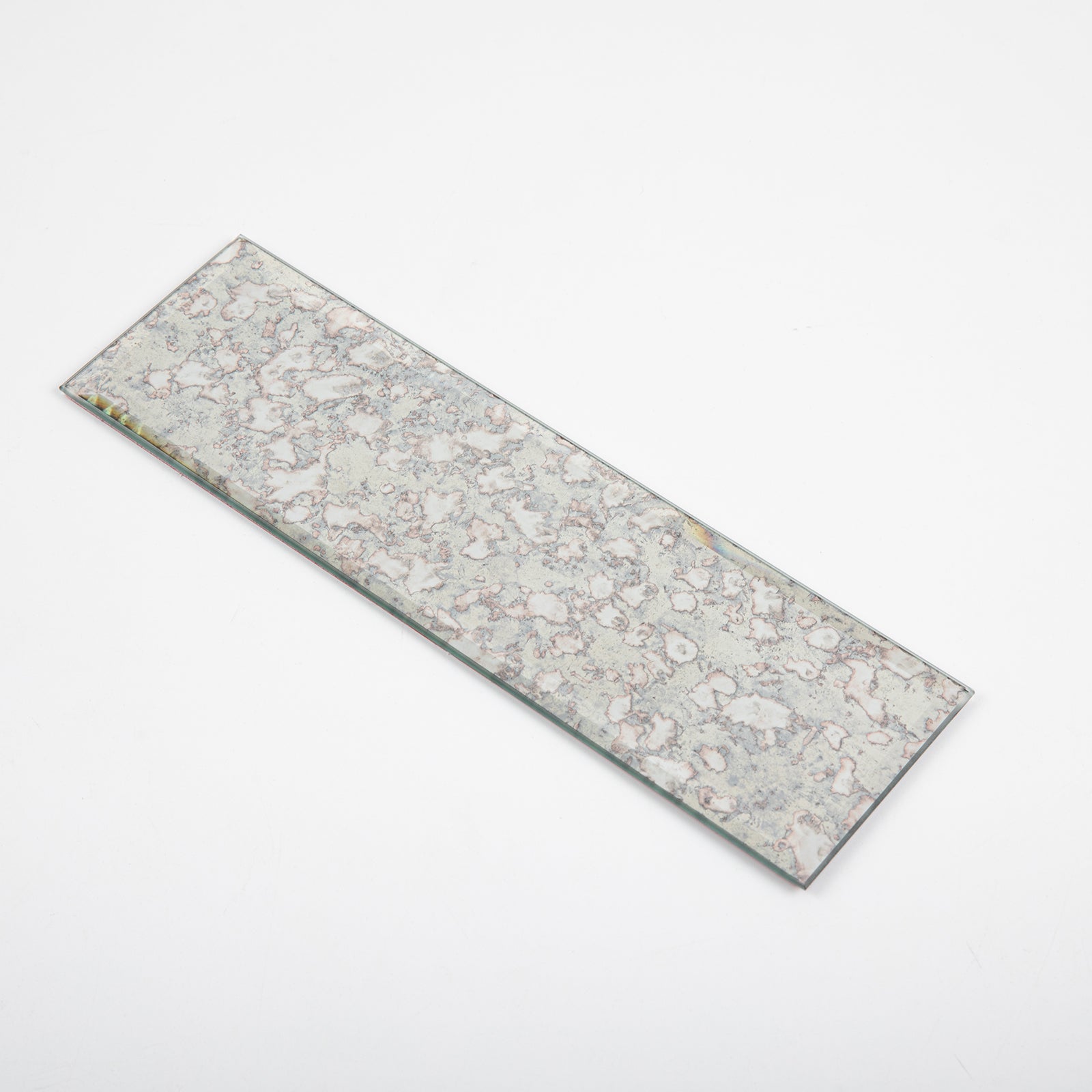 Antique Mirror Glass Subway Tile with Beveled Edge, Peel and Stick, 3*10 inch, Silver, MT23